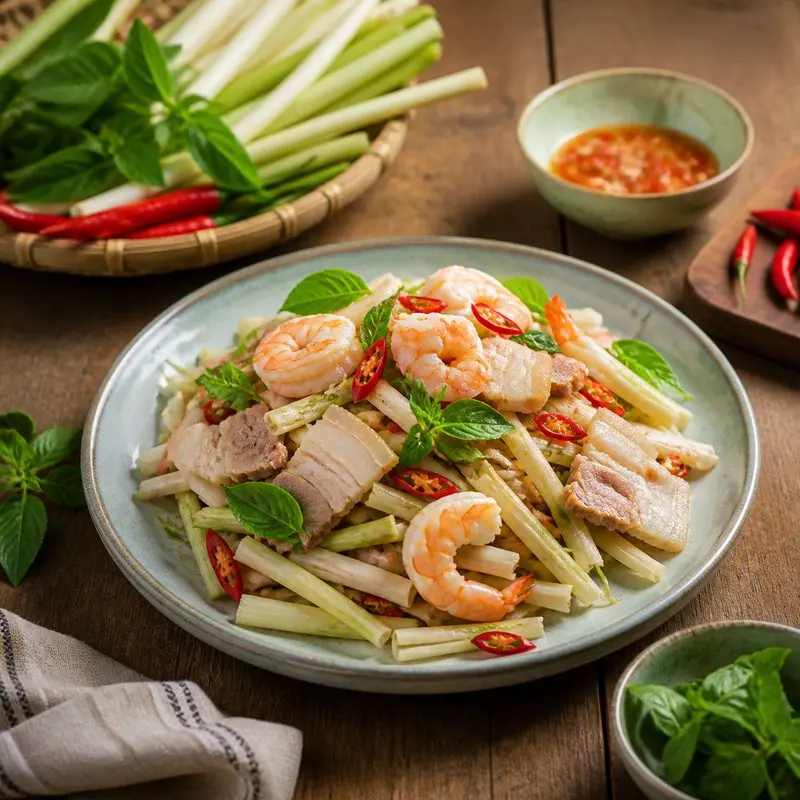 Khám phá gỏi ngó lục bình dân dã tại Bình Dương