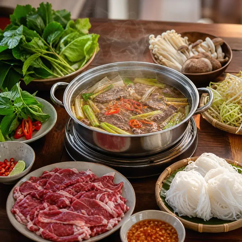 Ghé Lẩu bò mắm ruốc 8 Còn thưởng thức vị đậm đà