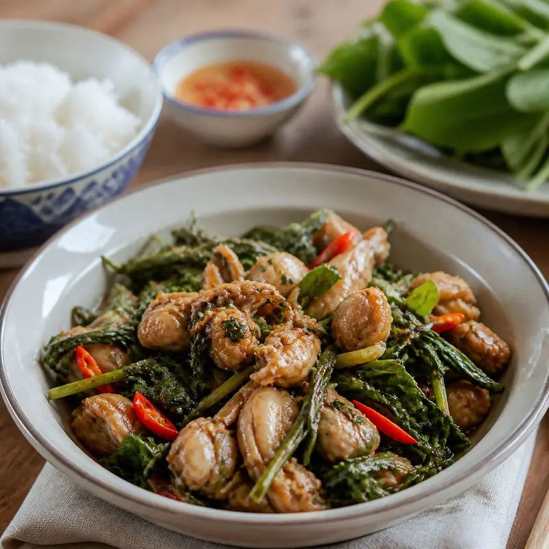 Ếch xào lá cách