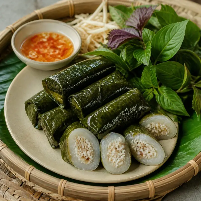 Bánh lá rau mơ xứ dừa