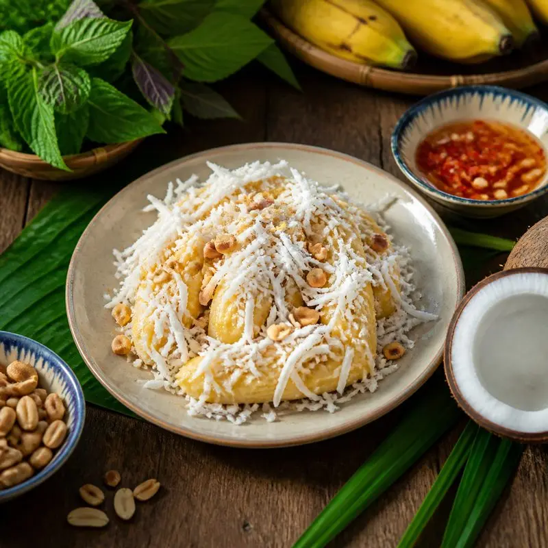 Vị quê trong món chuối quết dừa của người Bến Tre