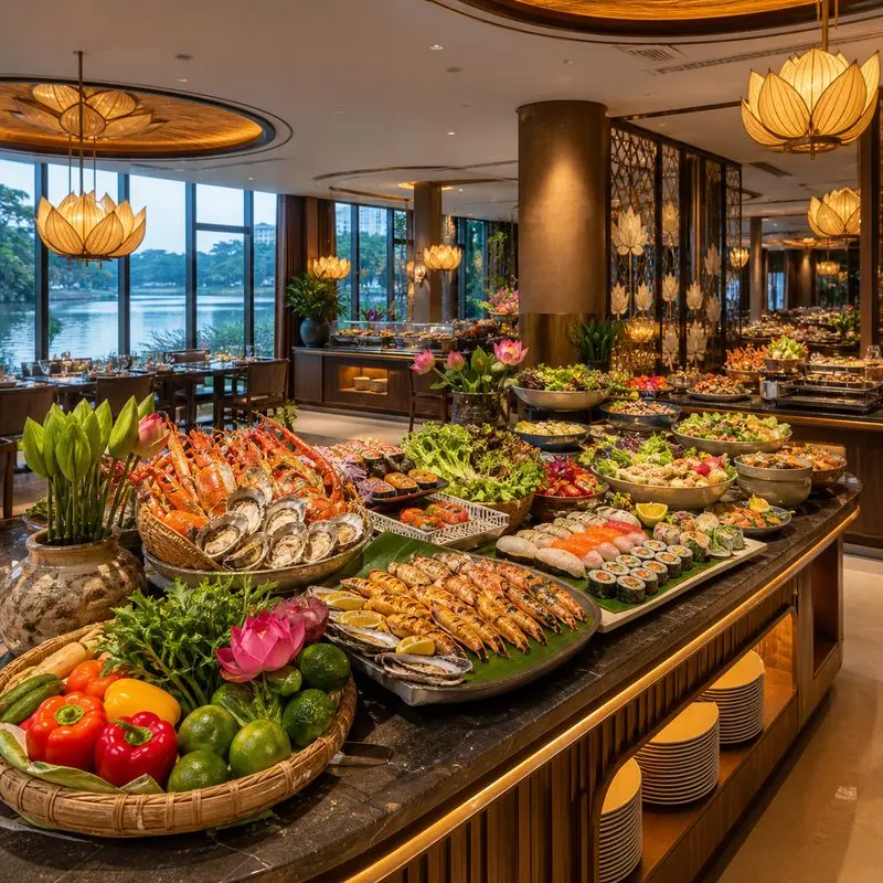 Buffet Sen Tây Hồ: Không gian, menu và giá tham khảo