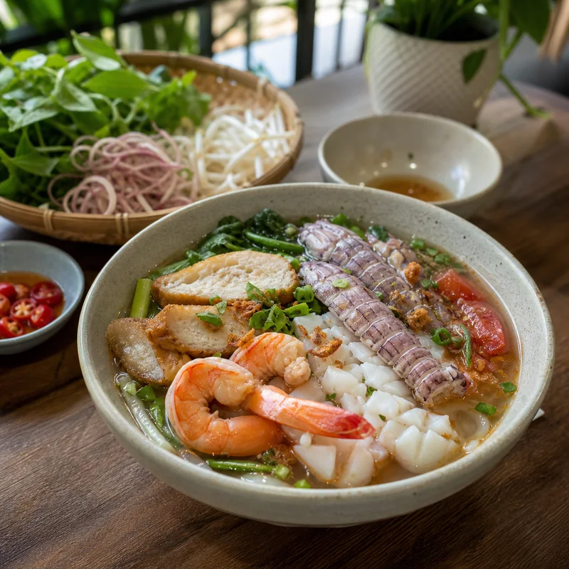 Bún tôm và bánh đa hải sản 195 Lạch Tray