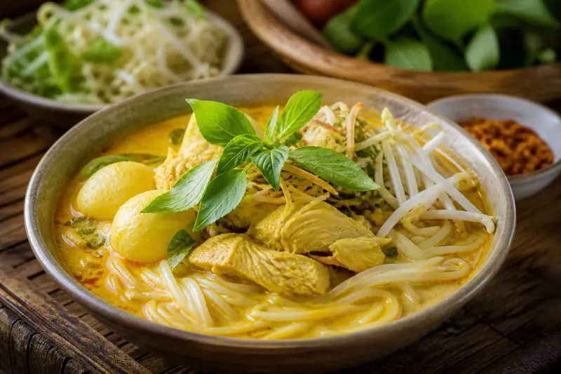 Bún cà ri béo Cà Mau: vị cốt dừa đậm đà của miền sông nước