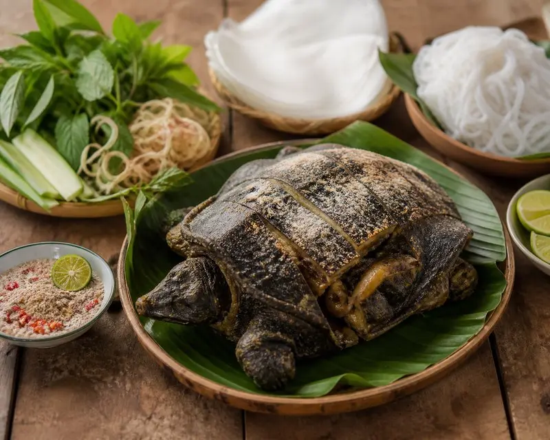 Rùa rang muối Cà Mau: Hương vị dân dã nơi Đất Mũi