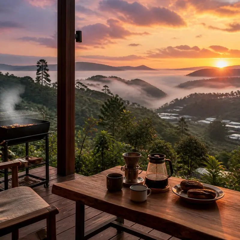 Chạng Vạng Coffee & BBQ Đà Lạt: ngắm hoàng hôn, ăn BBQ giữa đồi