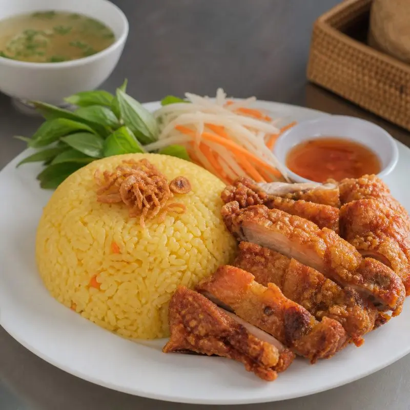 Cơm gà xối mỡ 68