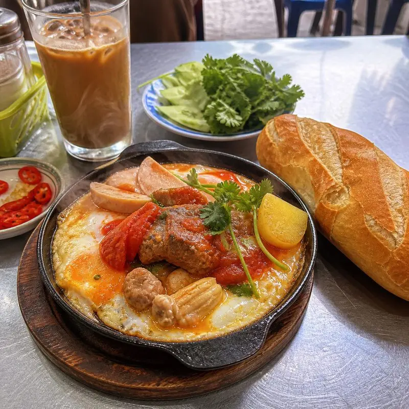 Cột Điện Quán: Bánh mì chảo, menu và kinh nghiệm ghé