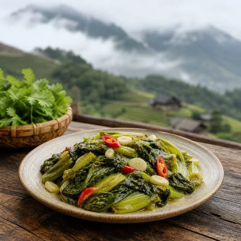 Rau cải cay Hà Giang và dư vị nồng ấm miền cao