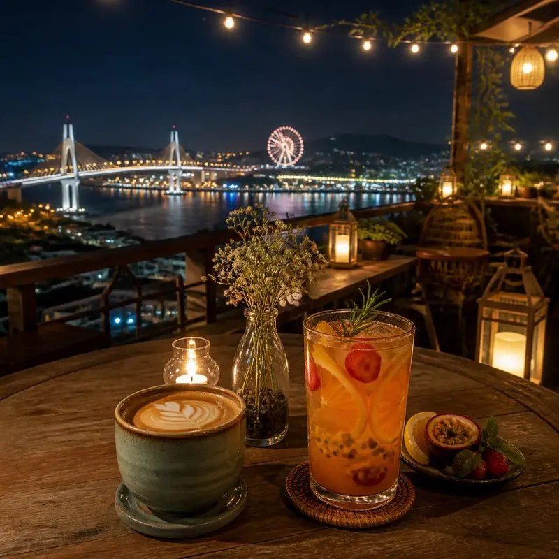 Gió Coffee Hạ Long và góc ngắm cầu Bãi Cháy