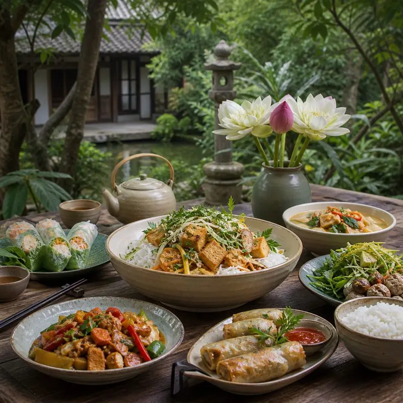 Ghé An Nhien Garden Vegetarian, thưởng thức món chay giữa vườn xanh xứ Huế