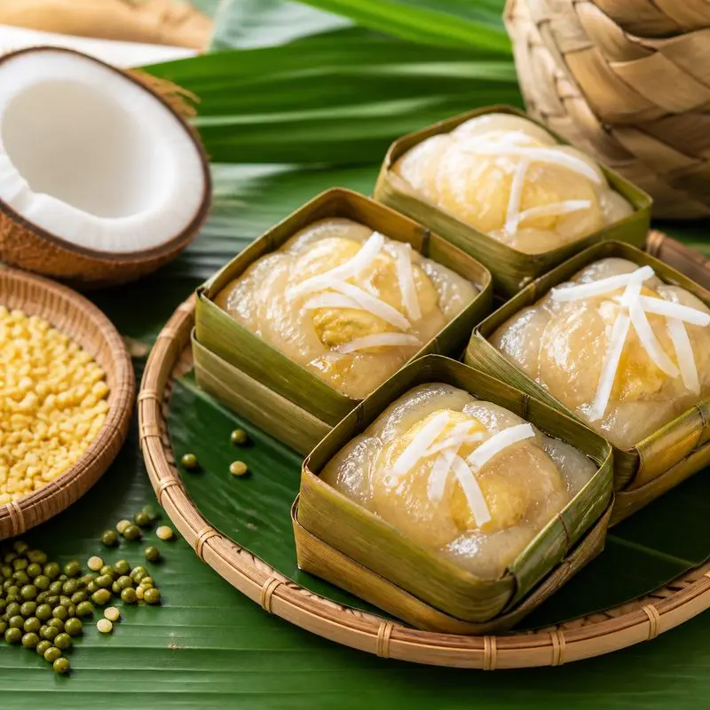 Bánh xu xê Huế trong hộp lá dừa, món bánh ngọt bùi giàu ý nghĩa
