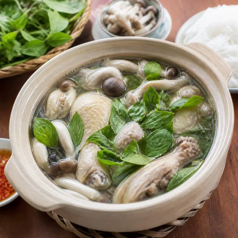 Lẩu gà lá é phú yên quán Biên Hùng
