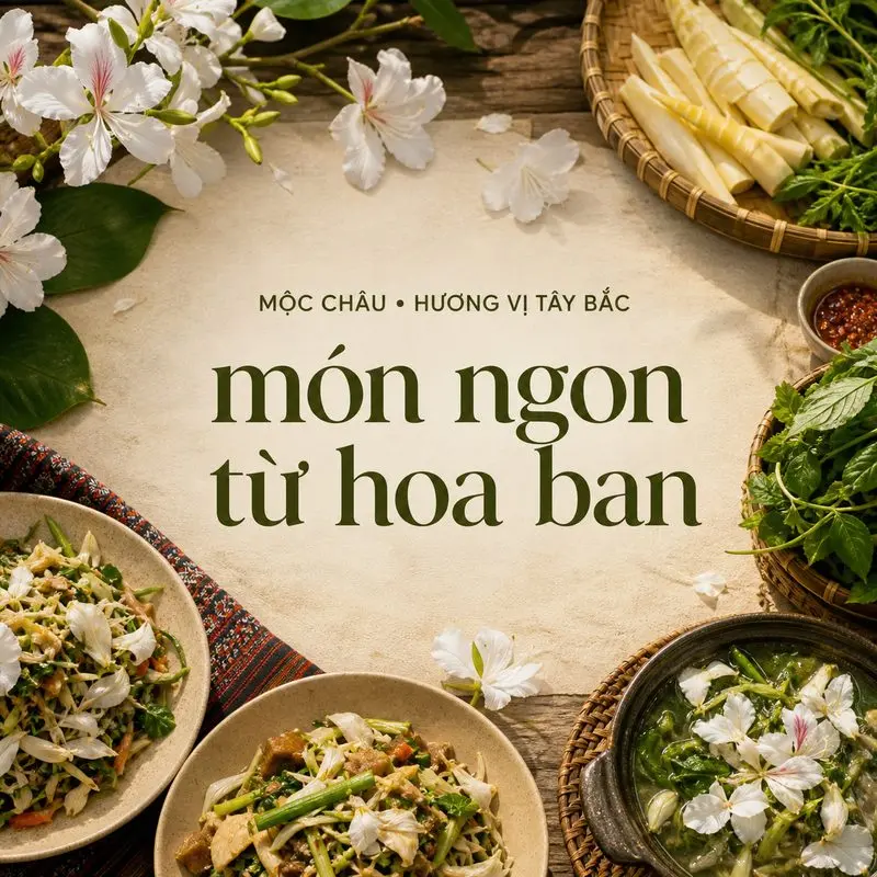 Bốn cách thưởng thức hoa ban trong ẩm thực Mộc Châu
