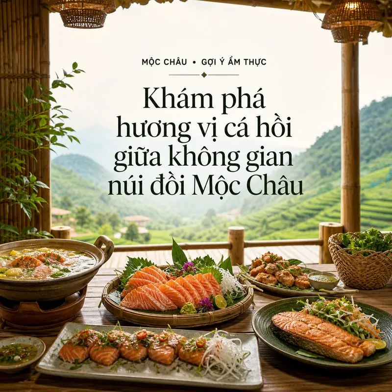 Khám phá hương vị cá hồi giữa không gian núi đồi Mộc Châu
