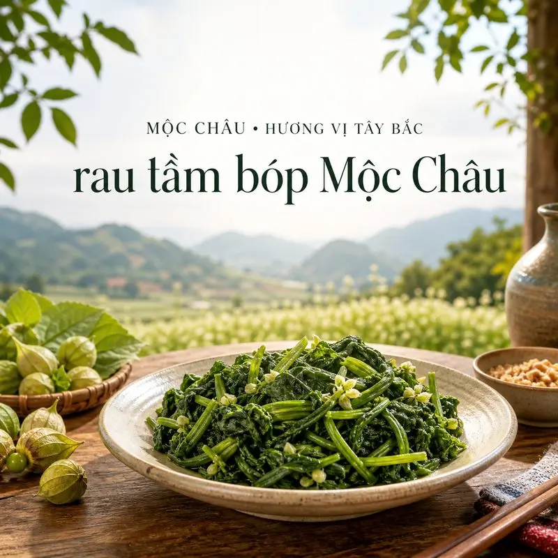 Rau tầm bóp Mộc Châu, món rau dân dã với hậu vị ngọt