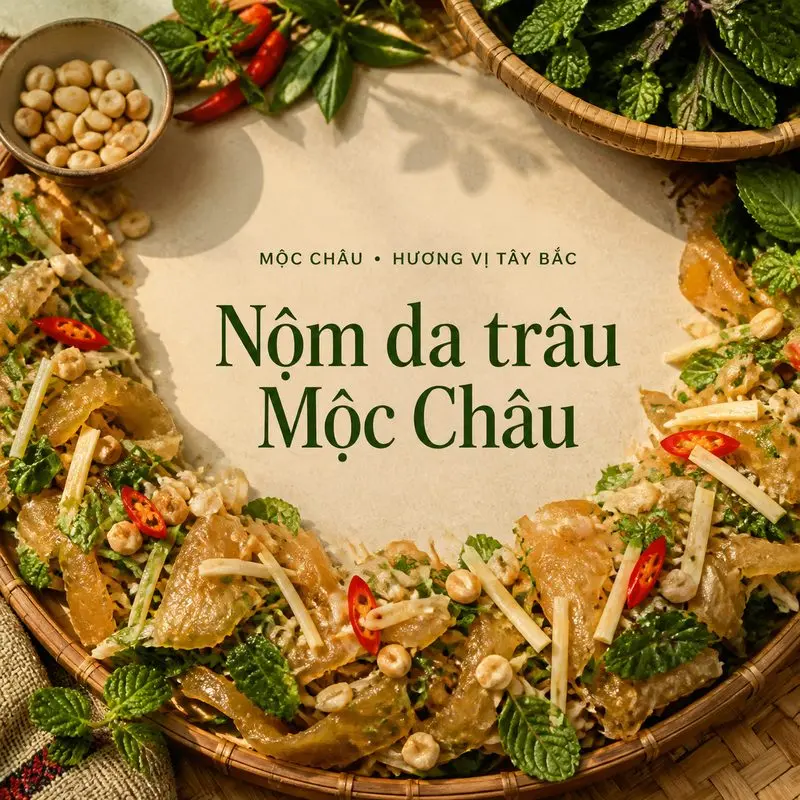 Khám phá nộm da trâu, món ăn độc đáo của người Thái ở Mộc Châu