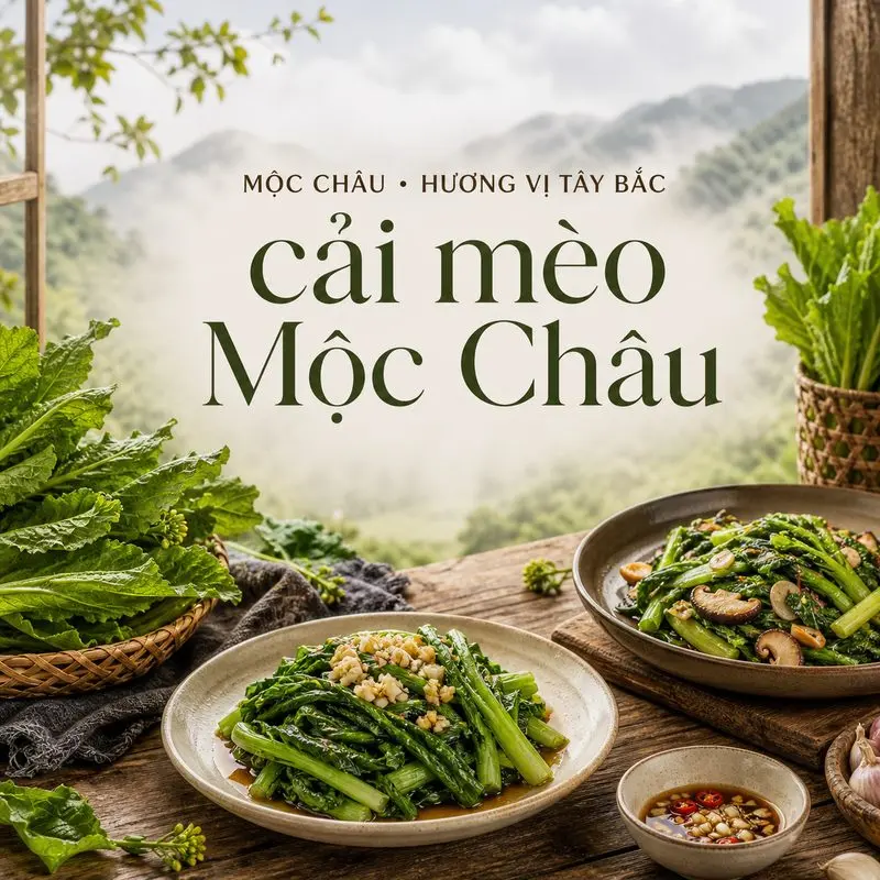 Cải mèo Mộc Châu và hai cách chế biến đậm vị cao nguyên
