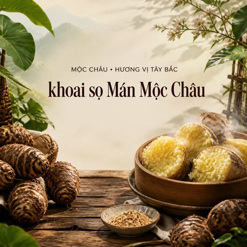 Khoai sọ Mán Mộc Châu, vị bùi ngọt từ cao nguyên