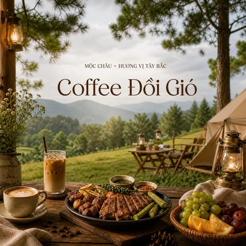 Coffee Đồi Gió và trải nghiệm picnic giữa thiên nhiên Mộc Châu
