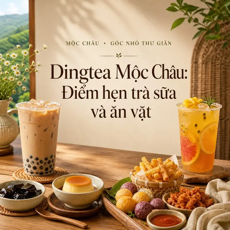 Dingtea Mộc Châu: Điểm hẹn trà sữa và ăn vặt