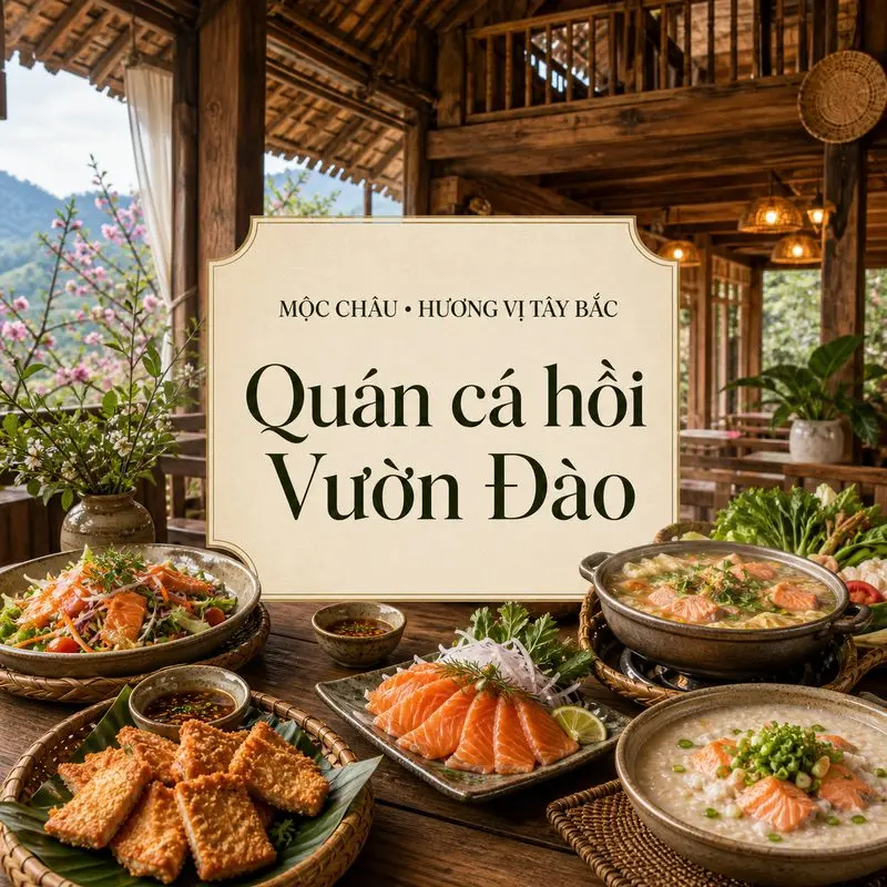 Khám phá Quán cá hồi Vườn Đào giữa cao nguyên Mộc Châu