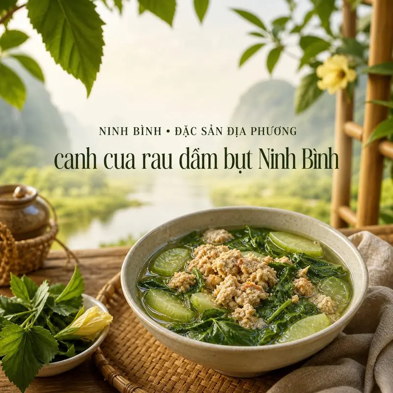 Canh cua rau dâm bụt và hai địa chỉ thưởng thức ở Ninh Bình