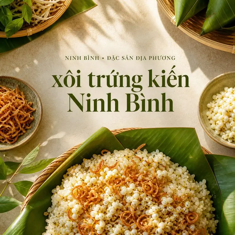 Xôi trứng kiến Ninh Bình, món lạ chỉ có một mùa