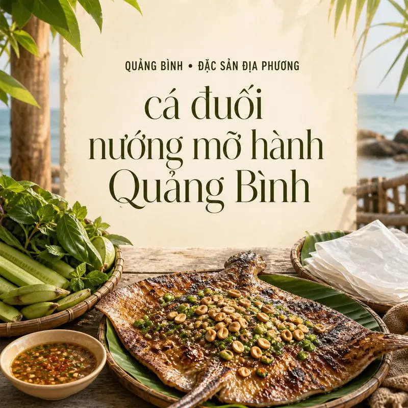 Cá đuối nướng mỡ hành, dư vị dân dã của Quảng Bình