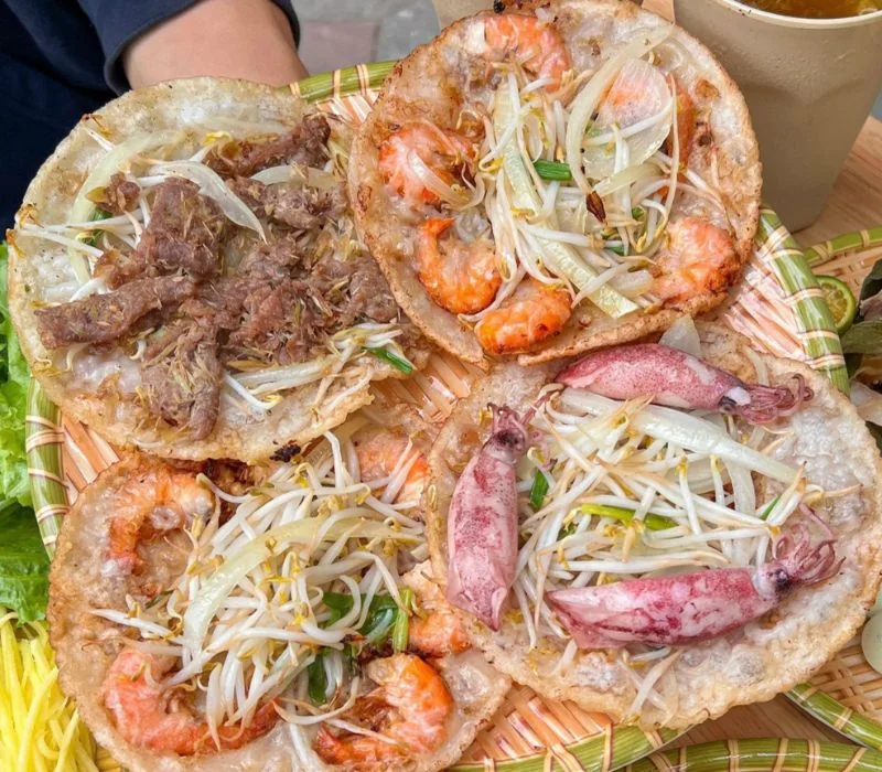 Bánh xèo tôm nhảy