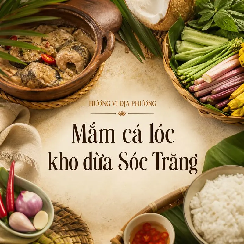 Khám phá vị mắm cá lóc kho dừa đậm chất Sóc Trăng