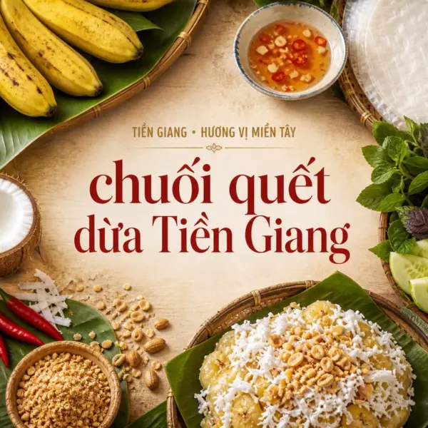 Chuối quết dừa Tiền Giang, món mặn dân dã béo bùi