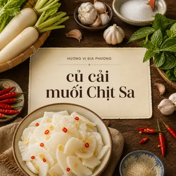 Củ cải muối Chịt Sa, vị giòn đậm đà từ Cầu Kè