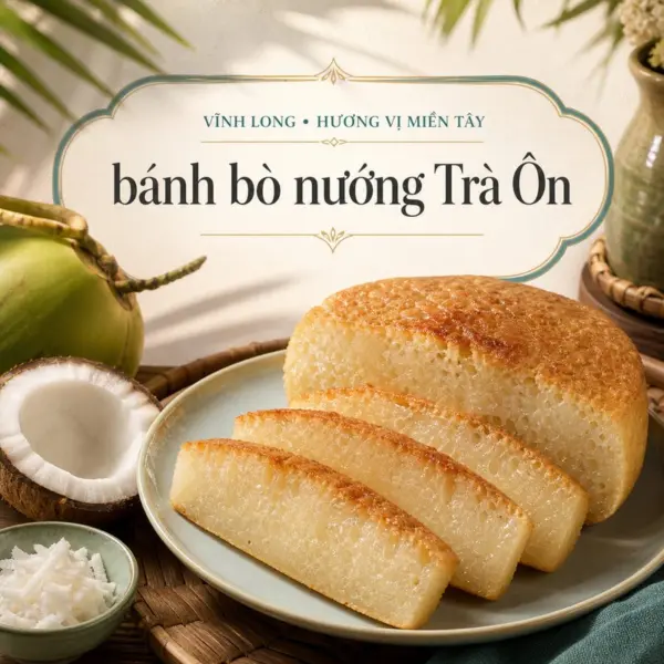 Bánh bò nướng Trà Ôn và vị ngọt thân quen của miền Tây