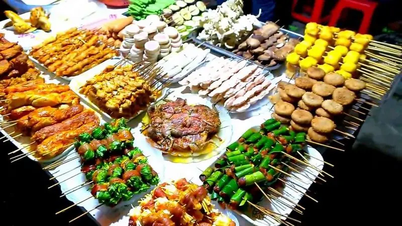 Xiên que nướng chợ Đà Lạt